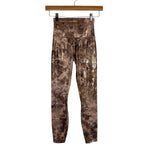 Lululemon Pink Shimmer Tie Dye High Waisted Leggings - Size 2 (Inseam 24")