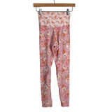 Aerie Pink Floral Crossover Waist Leggings- Size ~S (no size tag, fits like S, Inseam 25”)