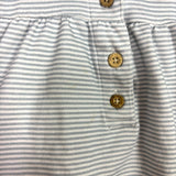 Little Paper Doll Blue and White Striped Embroidered Harper Dress- Size ~3T (see notes)