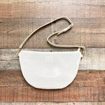 Clare V Los Angelas Cream Rattan Large Fanny Crossbody Bag