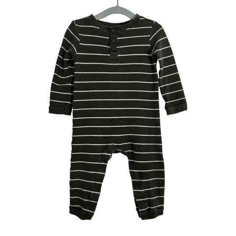 Old Navy Army Green Striped Outfit - Size 12-18M