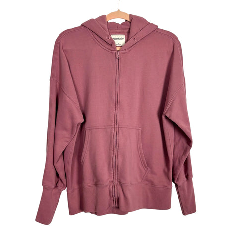 Abercrombie & Fitch Soft A&F Collection Mauve Zip Up Hooded Sweatshirt - Size S