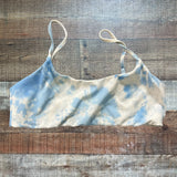 ELE SWIMS Blue and White Tie-Dye Bikini Top- Size S (see notes)