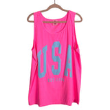 Comfort Colors Neon Pink USA Muscle Tank- Size L