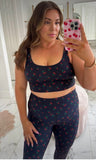 Beach Riot Sport Cherry Printed Sports Bra- Size XL