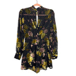 ASTR The Label Black Velvet Floral Print Romper - Size S