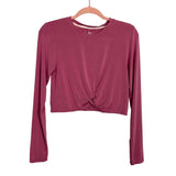IVL Front Twist Cropped Long Sleeve Top- Size 4