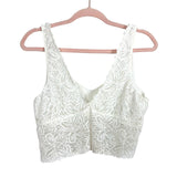 Aerie Cream Lace Cropped Tank- Size L (see notes)
