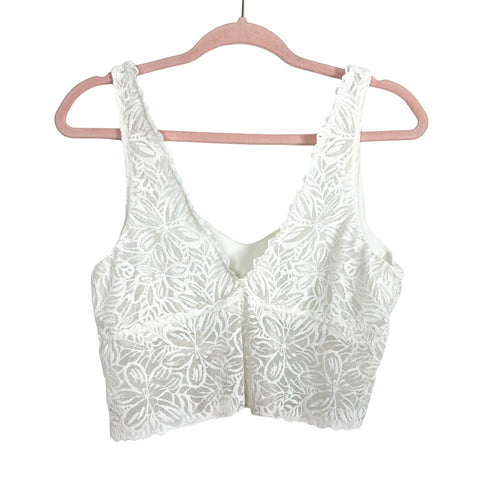 Aerie Cream Lace Cropped Tank- Size L (see notes)