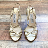 Jimmy Choo Gold Strappy Heels- Size 36