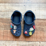 Crocs Navy with Charms Classic Clogs-Size C10 (see notes)