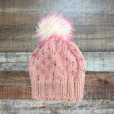 No Brand Pink Knit Pom Beanie Hat