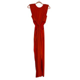 No Brand Orange Front Twist Side Cutout and Slits Dress- Size S