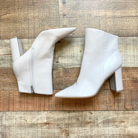 Marc Fisher Light Grey Leather Booties- Size 8.5