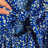 No Brand Blue and White Printed Tie Front Romper- Size XL