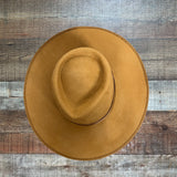 No Brand Camel Belted Wool Wide Brim Hat (See Notes)
