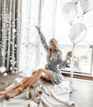 Lovers & Friends Grey and Silver Beaded and Sequin Dress - Size S (sold out online)