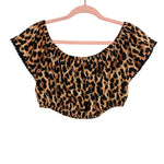 South Beach Animal Print Off the Shoulder Crop Top NWT- Size L