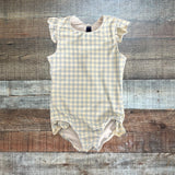 Minnow Blue Gingham with Back Ribbon Bow Ruffle Swimsuit- Size 3/4T (see notes, we have matching swimsuit)