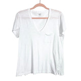 Madewell White V-Neck Pocket Tee- Size L (see notes)