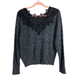 Cupshe Grey Black Lace Back Sweater- Size S (sold out online)