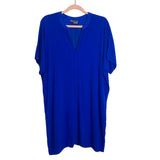 Vince Blue Silk V-Neck Dress- Size L