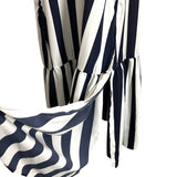 Olivaceous White/Navy Striped Halter Dress - Size S