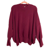 Free People Maroon Exposed Seam Tunic Sweater- Size S