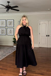 Scoop Black Gathered Halter Dress NWT- Size M (sold out online)