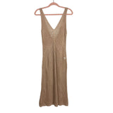 Honey Punch Tan Crochet with Side Slits Cover Up- Size S