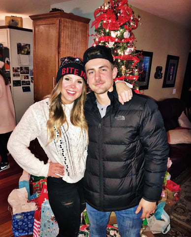 Alya White with Black Hearts Cable Knit Sweater - Size M