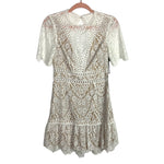 SAYLOR Off White Crochet Lace Exposed Back Lined Dress NWT- Size S