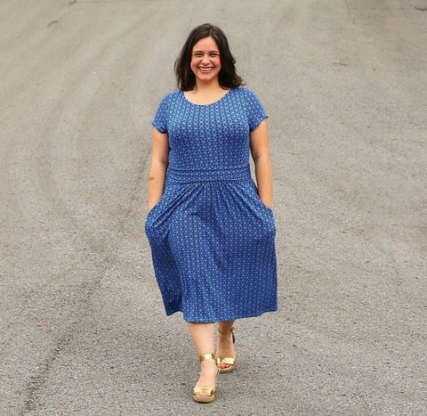 Boden Blue Star and Heart Printed Dress- Size 12R