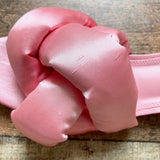 Sam & Libby Pink Knotted Satin Slide Sandals- Size 7.5