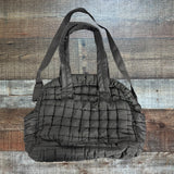 Pink Lily Black Quilted Weekender Bag