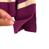 Entro Burgundy/Cream Striped Sweater - Size S