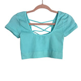 Aerie Mint Ribbed Strappy Back Crop Top- Size M