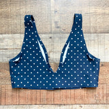 Parade Navy with White Polka Dots Plunge Bralette- Size M (see notes)