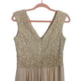 Melrose Cream Sequin Top Gown - Size 6 (See Notes)