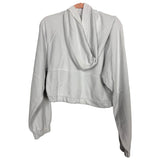 Free People White Cropped Hooded Pullover Sweatshirt- Size S