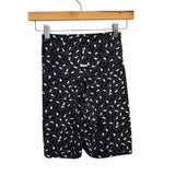 Aerie Black Animal Print Cross Waist Biker Shorts - Size M