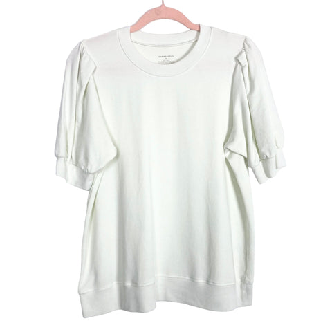 Summersalt White Puff Sleeve Sweatshirt Top- Size M