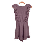 Angashion Purple Swiss Dot Crochet Romper NWT- Size XS (sold out online)