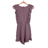 Angashion Purple Swiss Dot Crochet Romper NWT- Size XS (sold out online)
