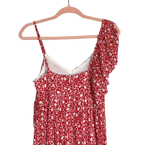 Club Monaco Red White Floral Printed Ruffle Dress- Size 2 The Saved Collection Club Monaco Red White Floral Printed Ruffle Dress- Size 2 The Saved Collection
