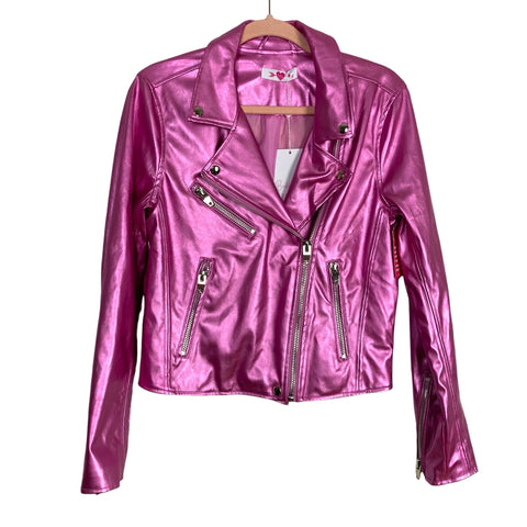 Buddy Love x Raelynn Metallic Pink Faux Leather Jacket NWT- Size S