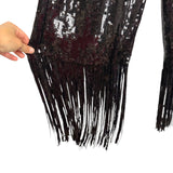 River Island Plus Black Sequin Fringe Pants - Size 18 (Inseam 17")