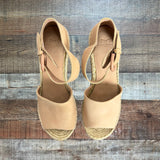 Marc Fisher Tan Alida Leather Espadrille Wedge Sandals- Size 9.5 (see notes)