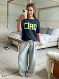 Out From Under Heather Gray Foldover Waist Wide Leg Sweatpants- Size S