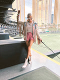 One Teaspoon Pink 100% Leather Rolled Cuff Shorts- Size 25 (see notes)